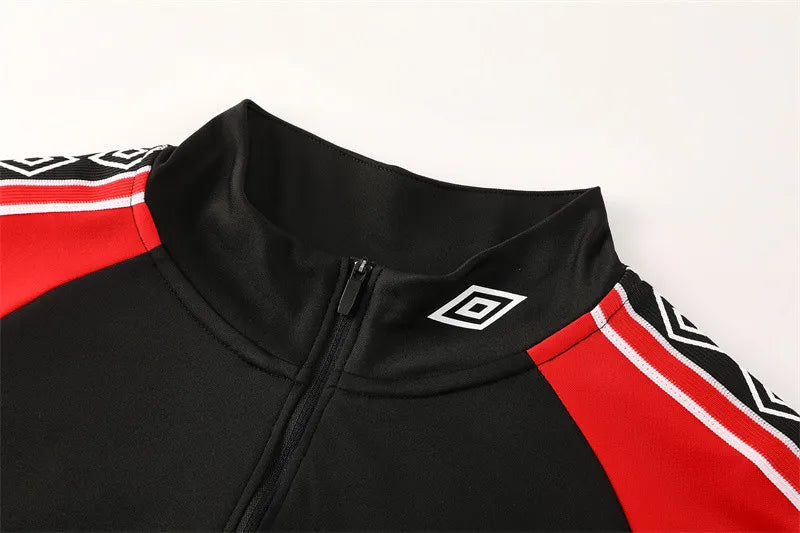 98-99 Manchester United Black Retro Training Suit - Top Only