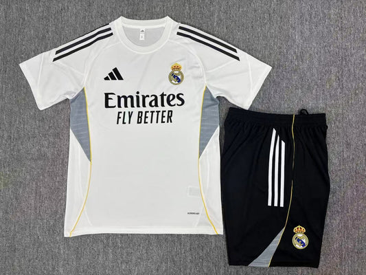 Real Madrid Short Sleeve White Training Suit 25-26