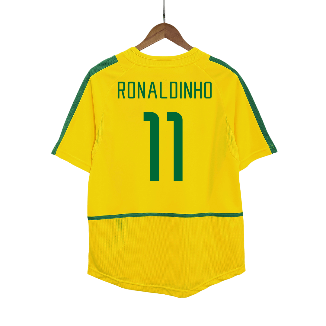 Brazil RONALDINHO #11 Home Jersey Retro 2002/03