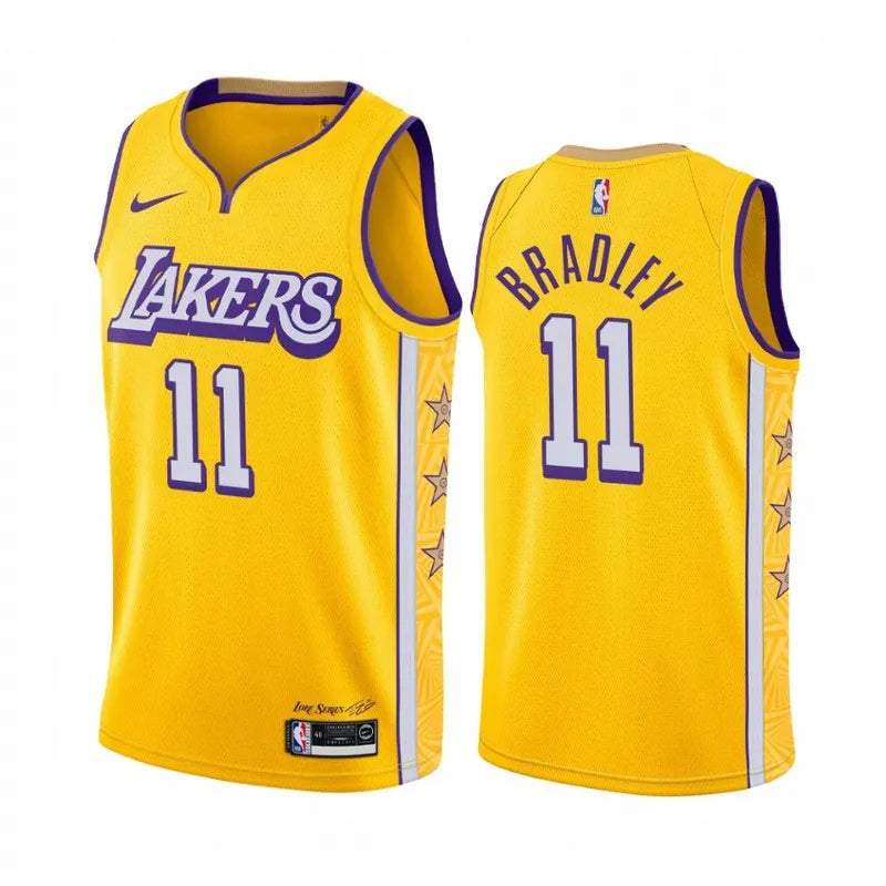 19-20 Lakers Yellow V-Neck Hot Pressed Jersey