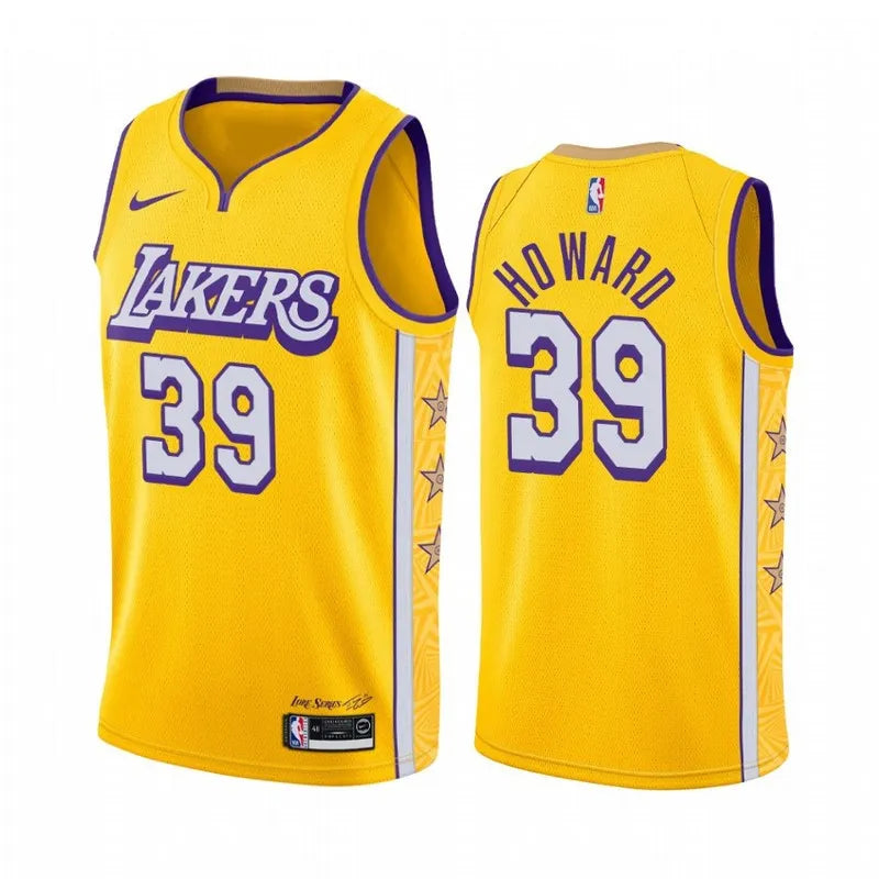 19-20 Lakers Yellow V-Neck Hot Pressed Jersey