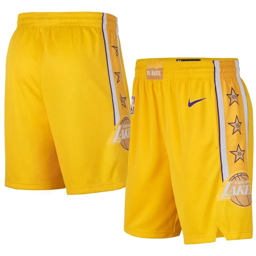 19-20 Lakers Yellow V-Neck Hot Pressed Jersey
