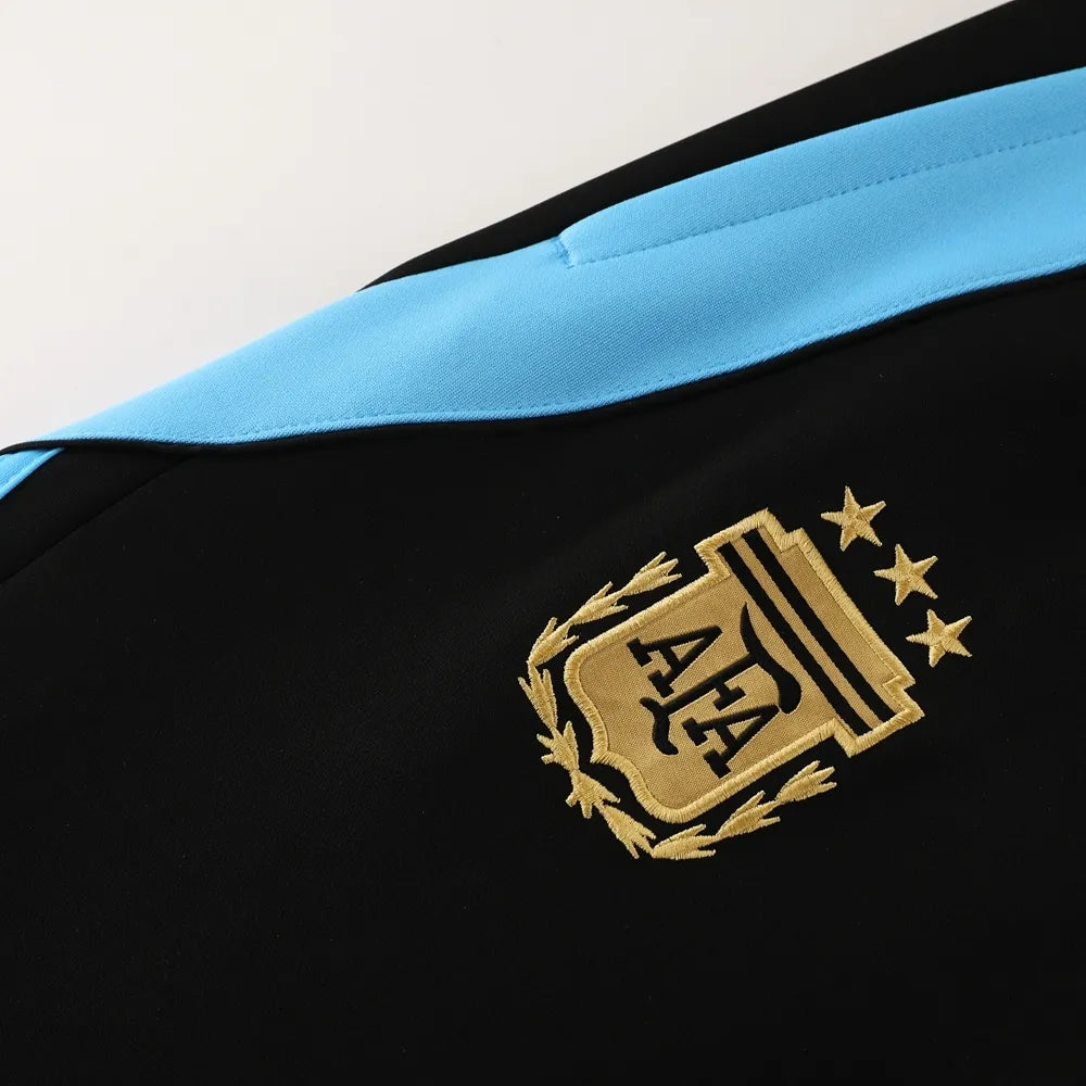 2024 Argentina Black Jacket Tracksuit
