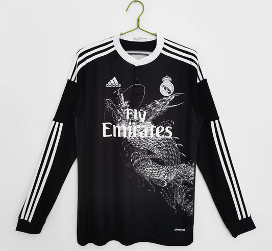 14-15 Real Madrid Third Black Long Sleeve Retro Jersey