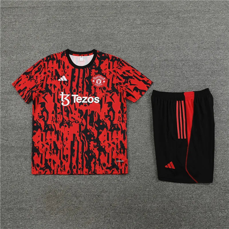 23-24 Manchester United Camouflage Training Short Sleeve Suit
