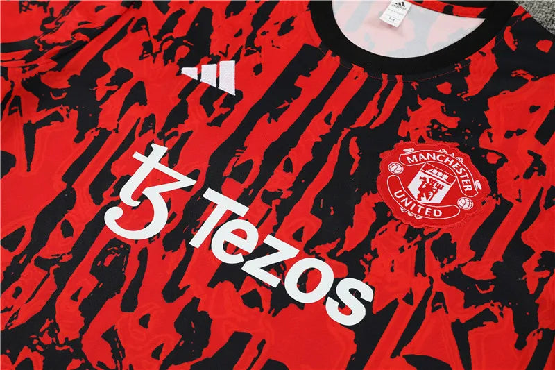 23-24 Manchester United Camouflage Training Short Sleeve Suit