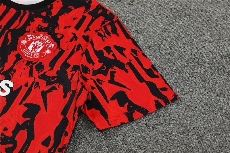 23-24 Manchester United Camouflage Training Short Sleeve Suit