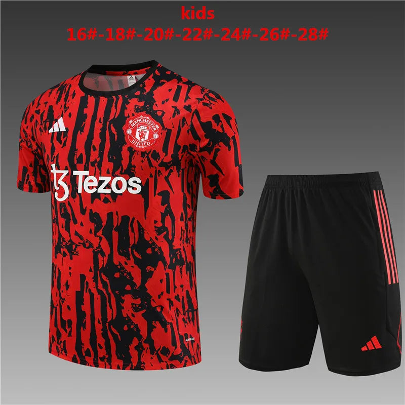 23-24 Manchester United Camouflage Training Short Sleeve Suit