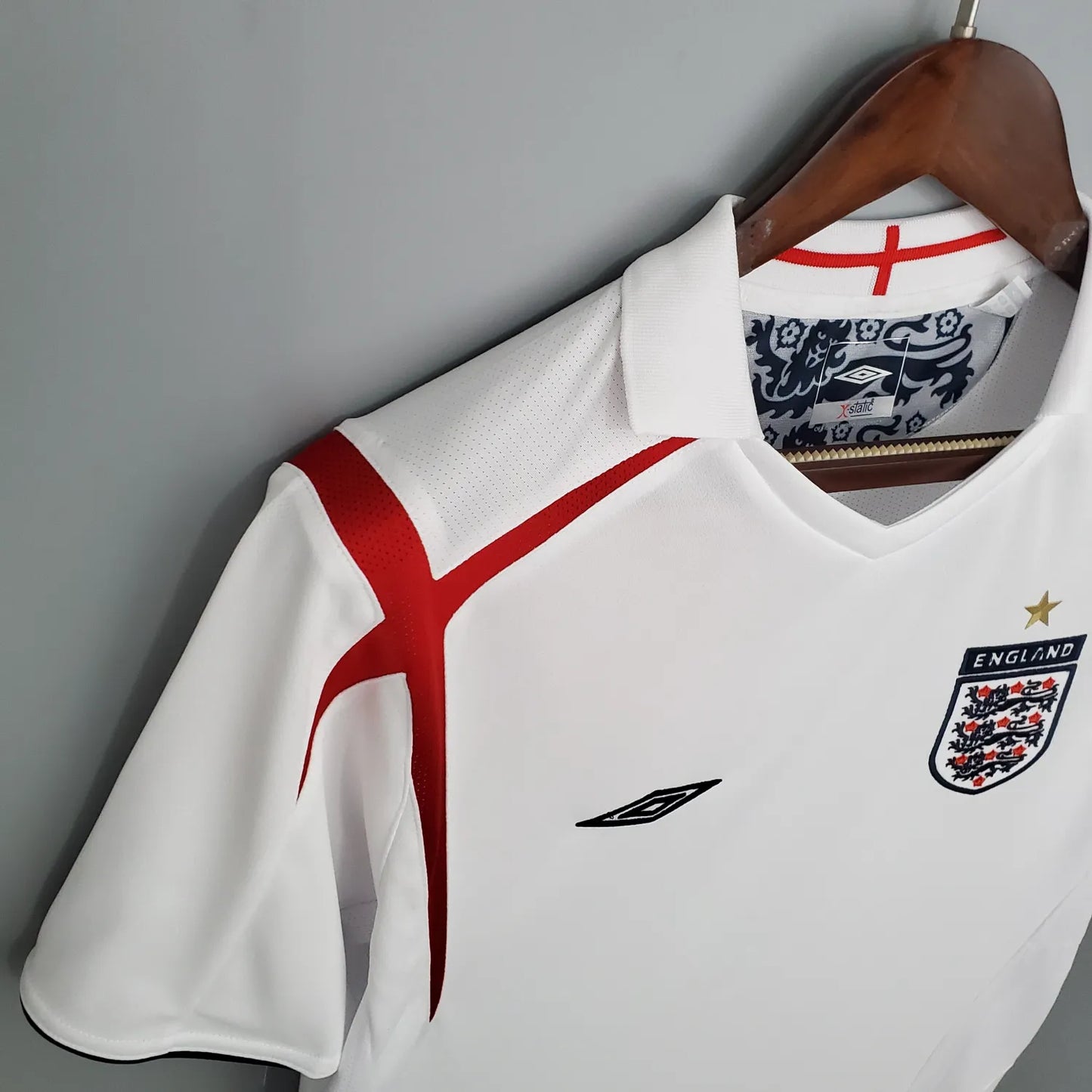 2006 England Home White Retro Jersey