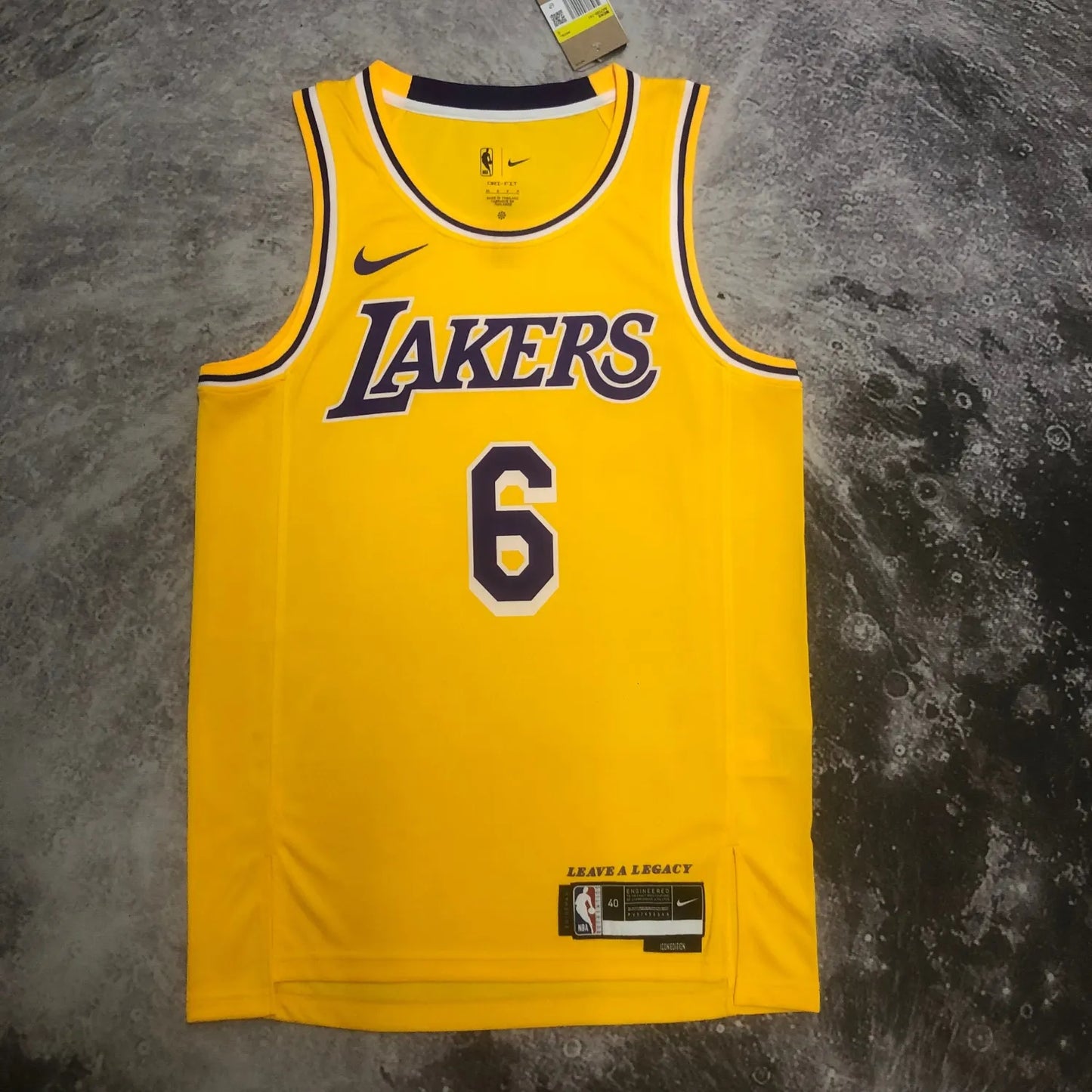2023 Lakers Yellow 6#JAMES Hot Pressed Jersey