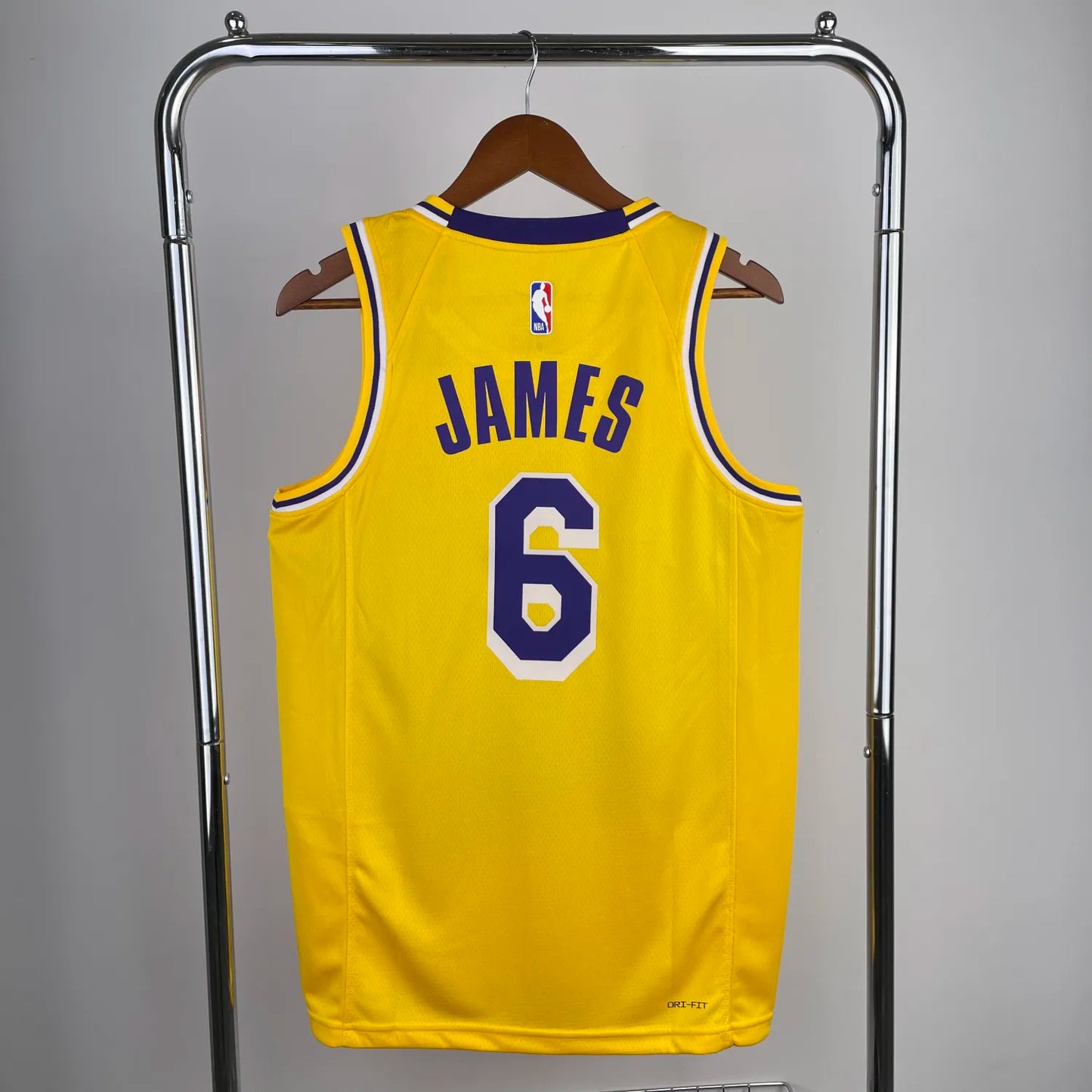 2023 Lakers Yellow 6#JAMES Hot Pressed Jersey