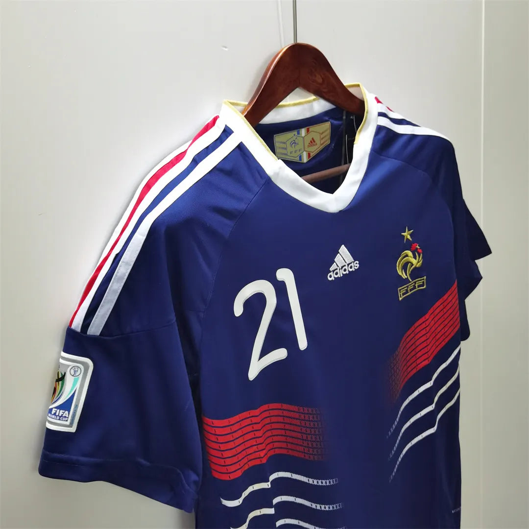 2010 France Home Retro Jersey With 21#ANELKA