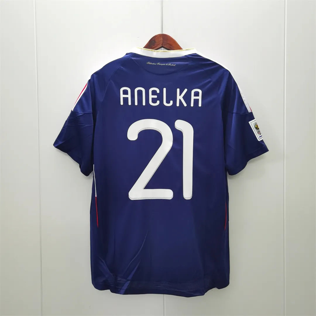 2010 France Home Retro Jersey With 21#ANELKA