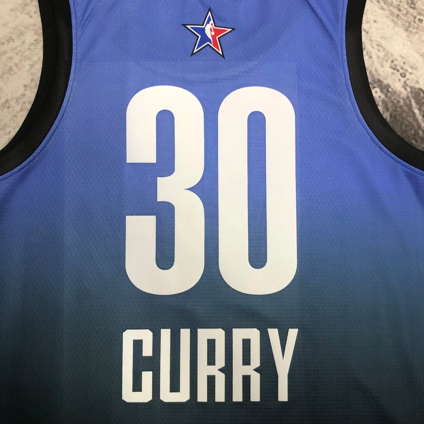 2023 NBA All Star Blue 30#CURRY Hot Pressed Jersey