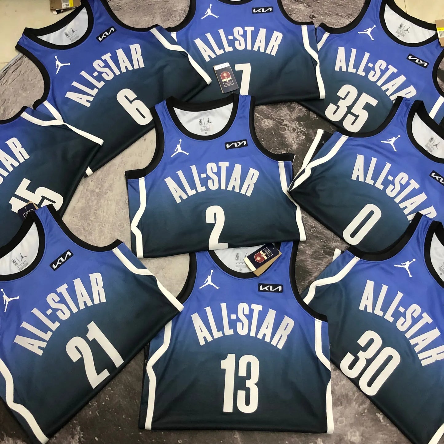 2023 NBA All Star Blue 6#JAMES Hot Pressed Jersey