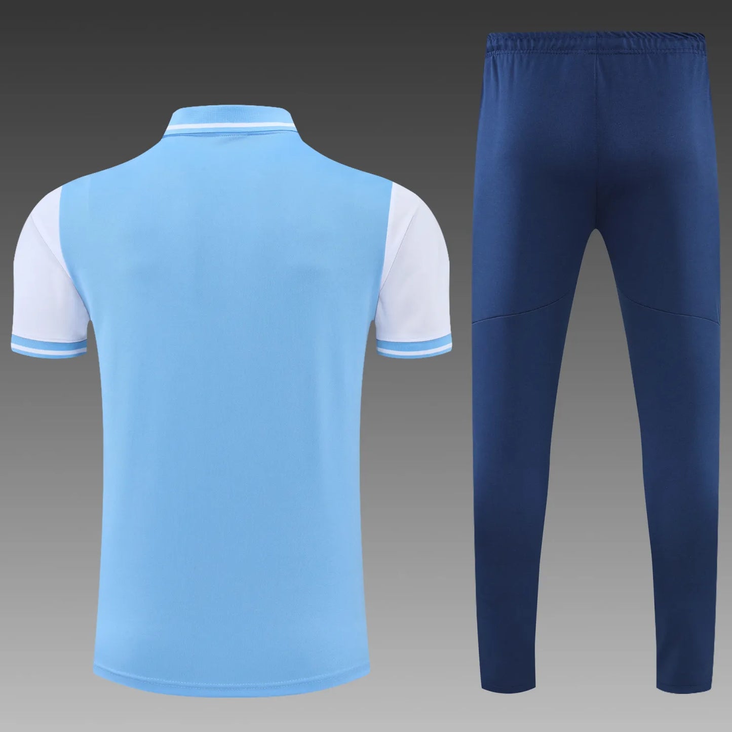 Manchester City POLO kit blue and white Short Sleeve Suit