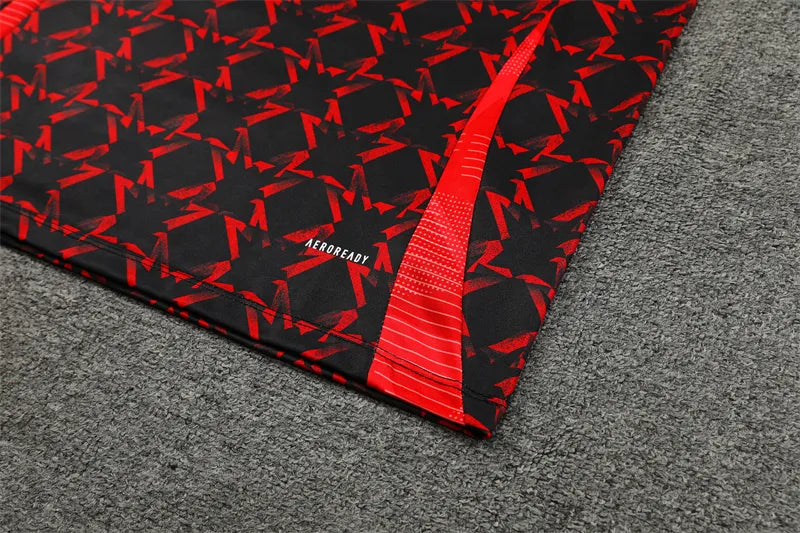 24-25 Manchester United Red and Black Training Suit