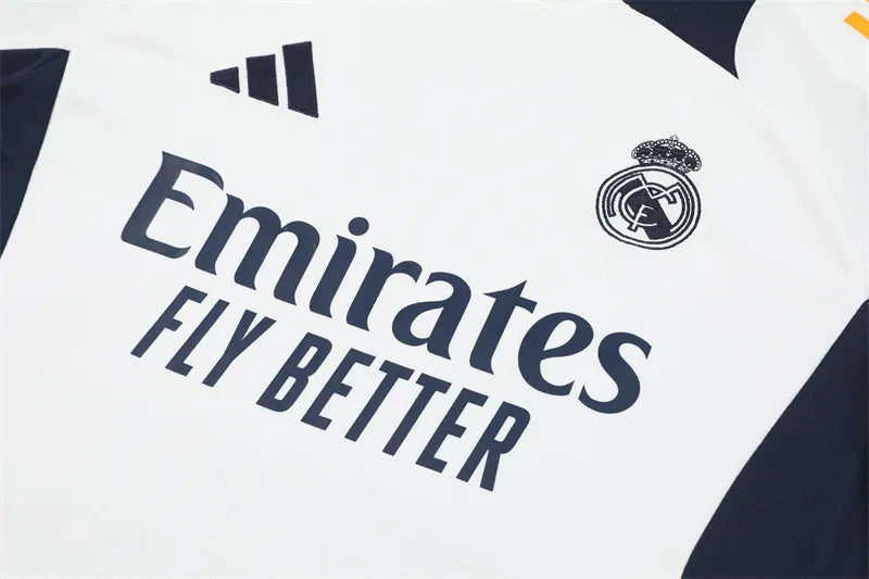 24-25 Real Madrid White Short Sleeve Training Suit