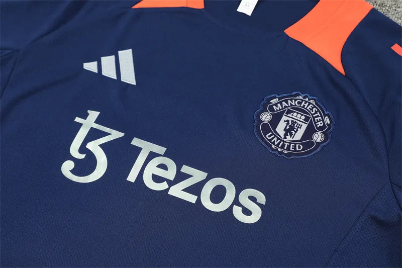 24-25 Manchester United Blue Short Sleeve Training Suit