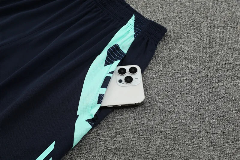 24-25 Real Madrid Blue Short Sleeve Training Suit