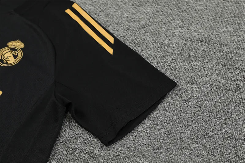 24-25 Real Madrid Black Gold Short Sleeve Training Suit