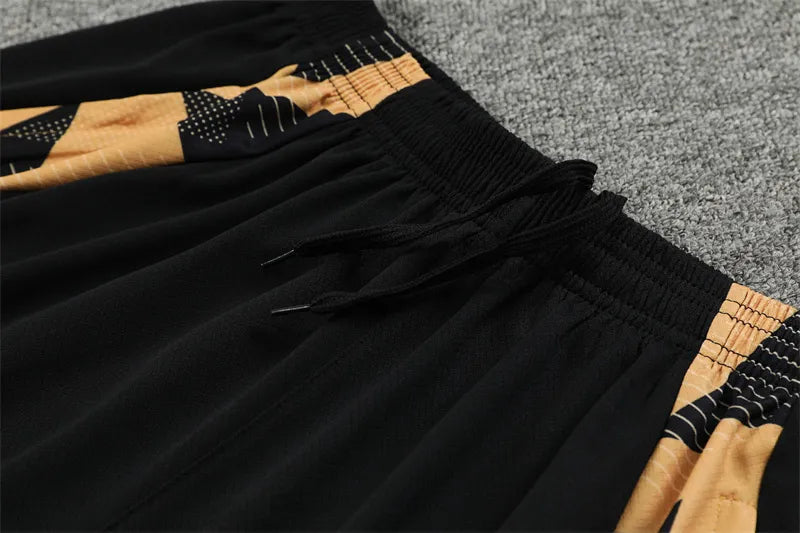 24-25 Real Madrid Black Gold Short Sleeve Training Suit