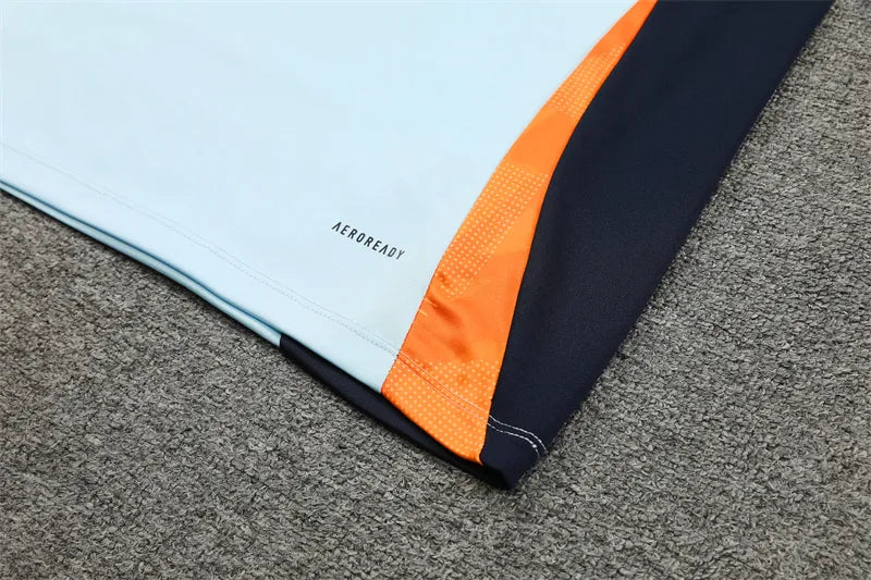 24-25 Real Madrid Light Blue and Orange Training Suit