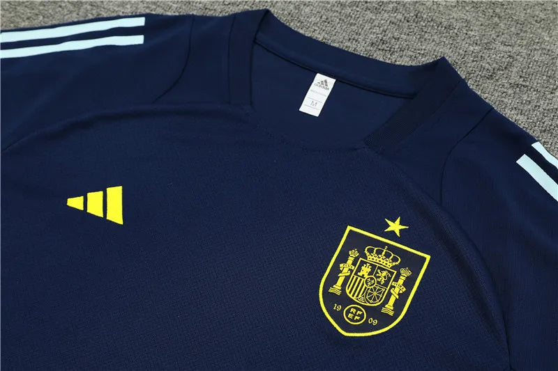 2024 Spain Blue Short Sleeve Training Suit