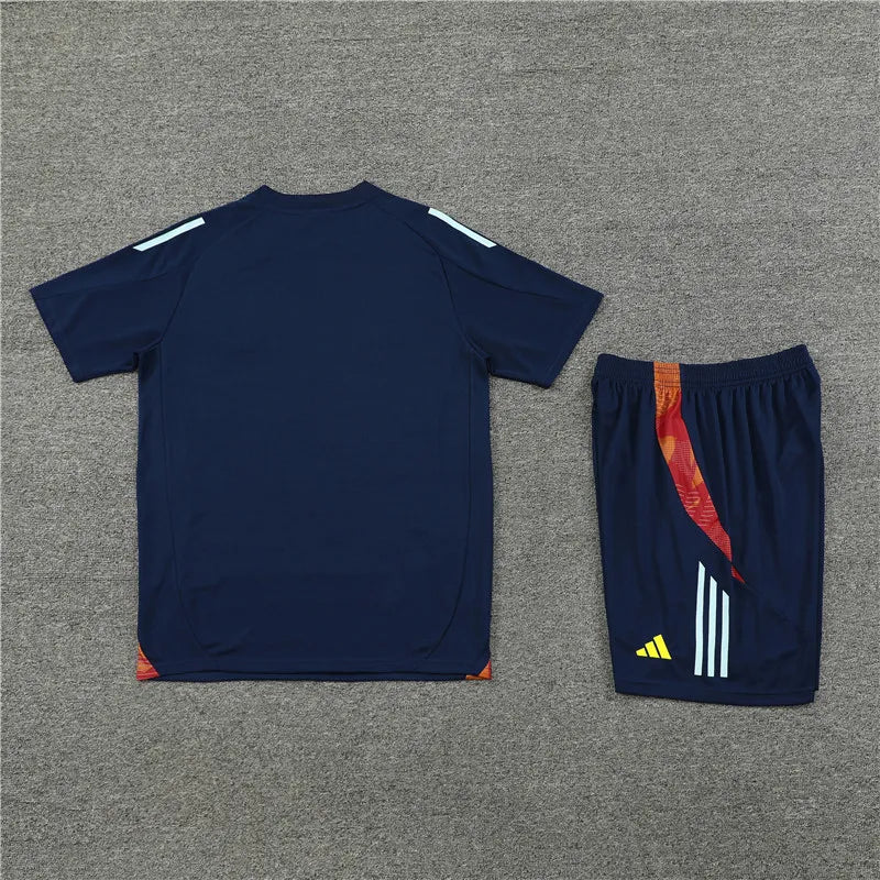 2024 Spain Blue Short Sleeve Training Suit