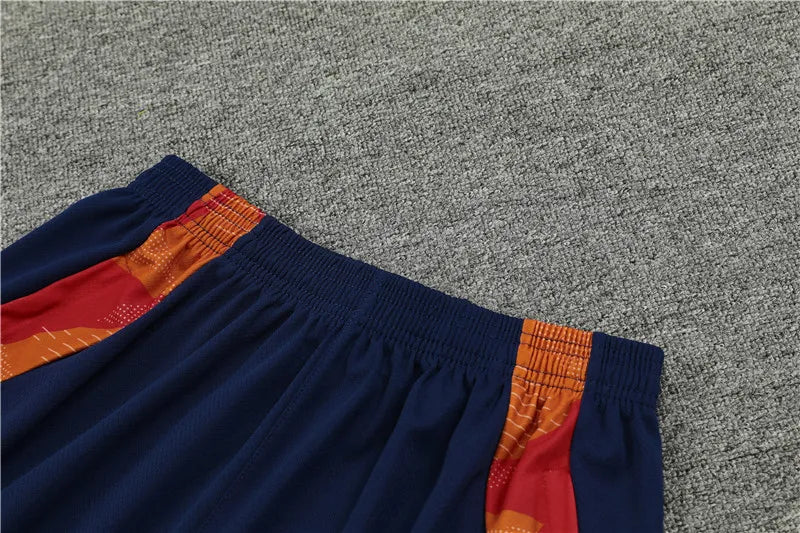2024 Spain Blue Short Sleeve Training Suit
