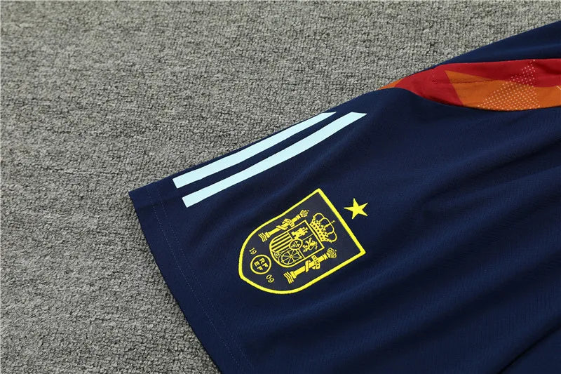 2024 Spain Blue Short Sleeve Training Suit