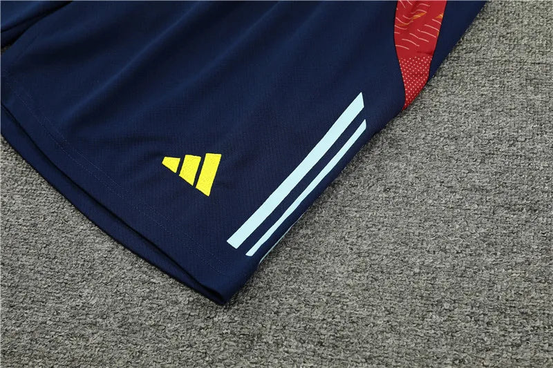 2024 Spain Blue Short Sleeve Training Suit