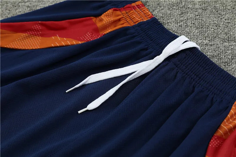 2024 Spain Blue Short Sleeve Training Suit