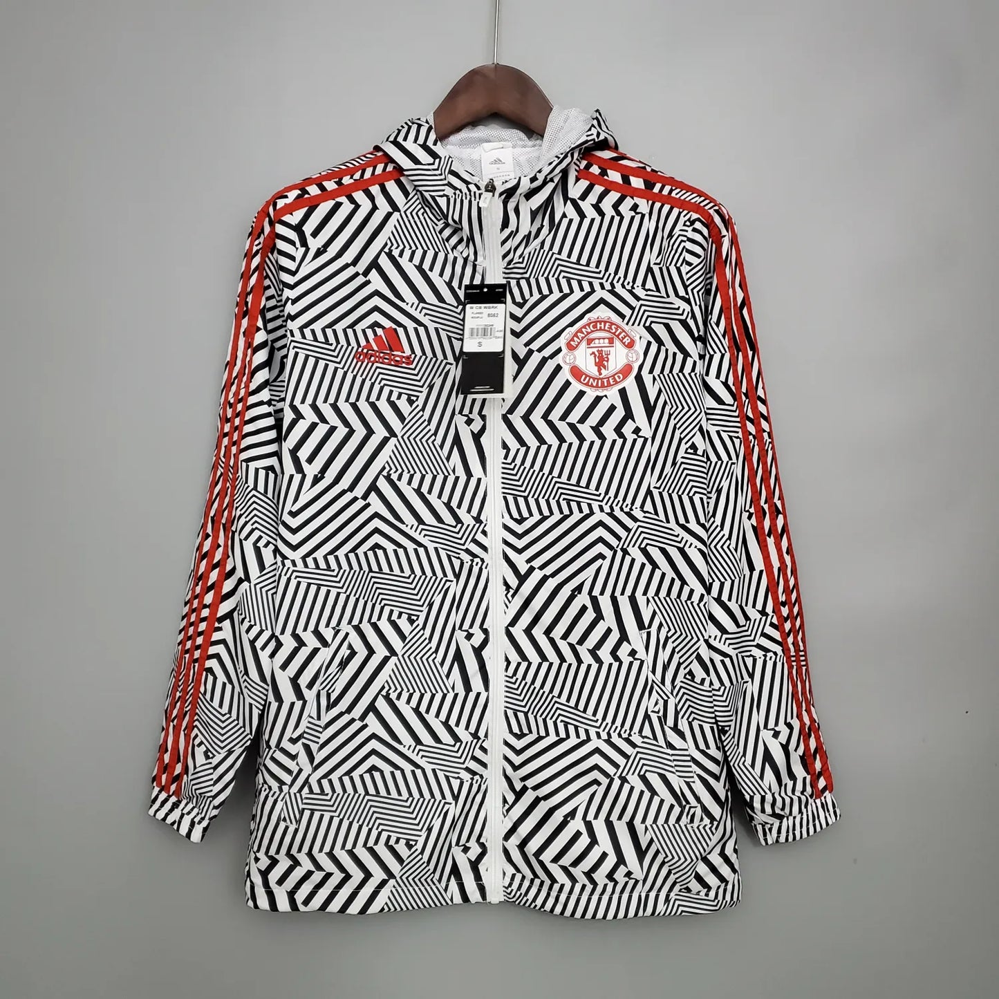 2122 Windbreaker Manchester United Black and White Stripes S-XXL