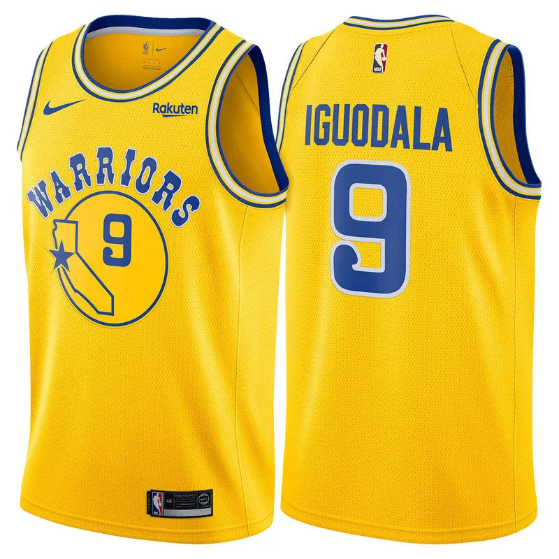 Golden State Retro Yellow Hot Pressed Jersey