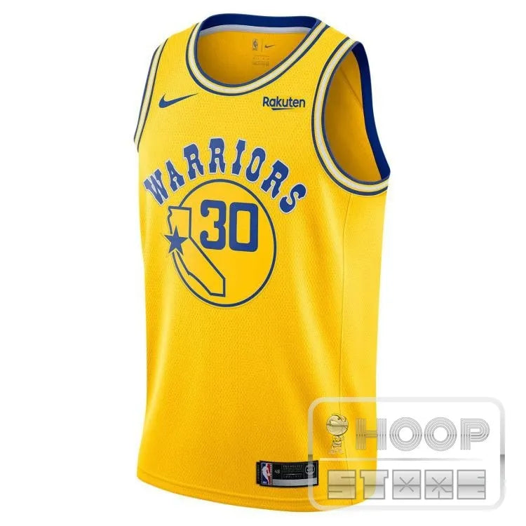 Golden State Retro Yellow Hot Pressed Jersey