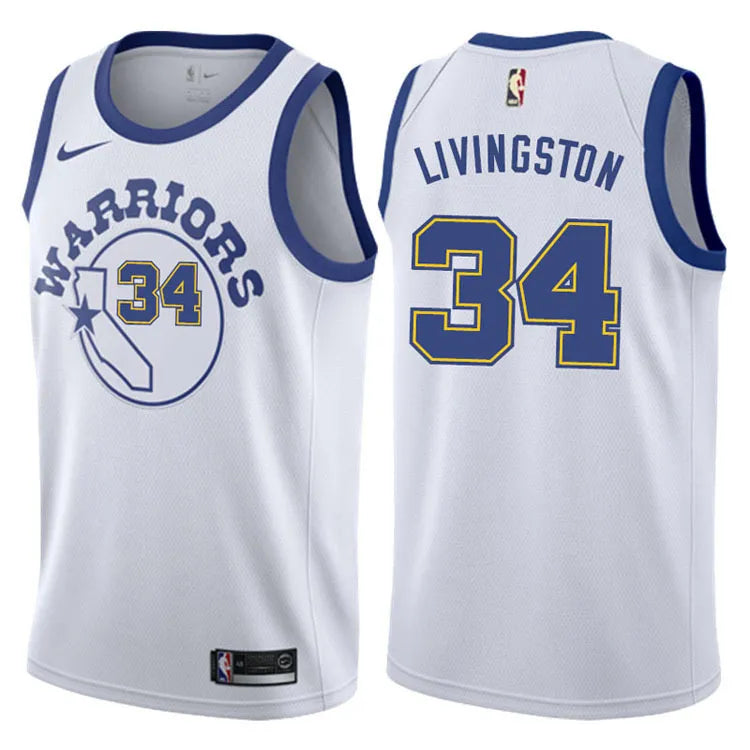 Golden State Retro White Hot Pressed Jersey