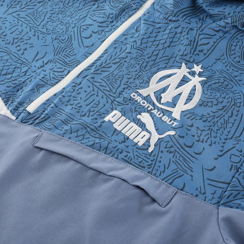 23-24 Olympique Marseille Hooded Windbreaker Suit