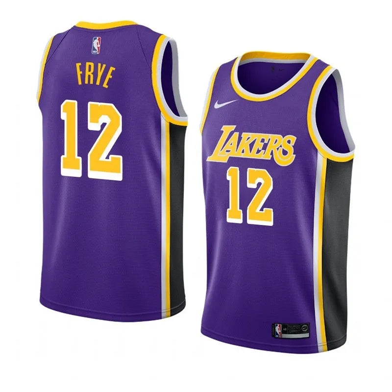 Lakers Violet Retro Round Neck Hot Pressed Jersey