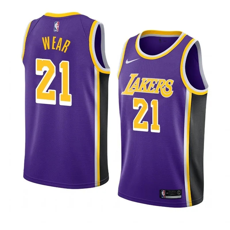 Lakers Violet Retro Round Neck Hot Pressed Jersey