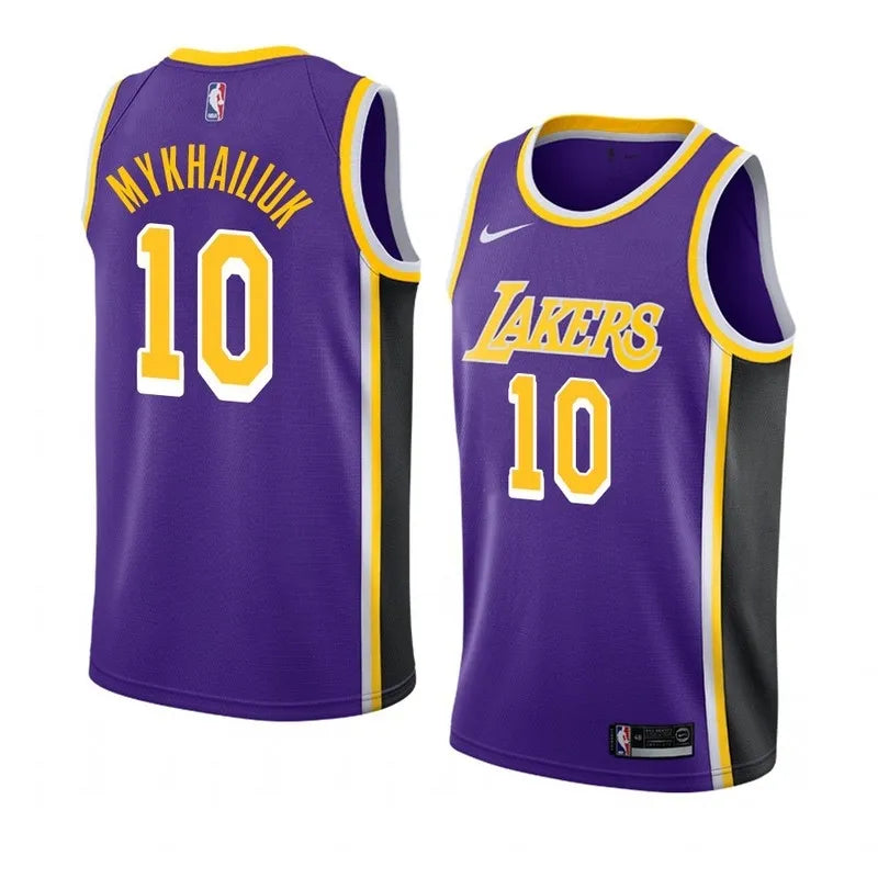 Lakers Violet Retro Round Neck Hot Pressed Jersey