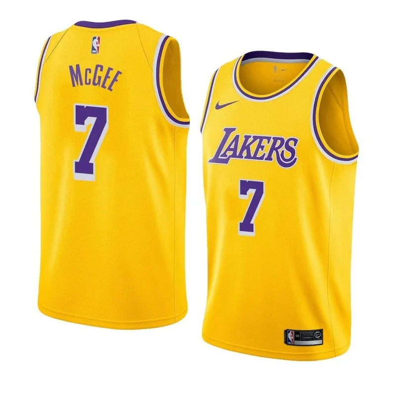 Lakers Yellow Retro Round Neck Hot Pressed Jersey