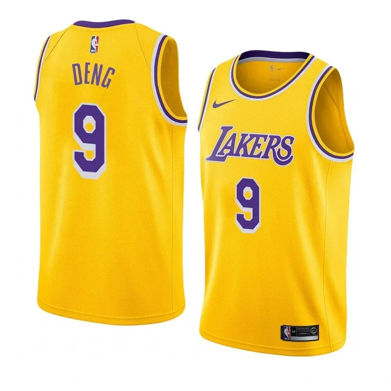Lakers Yellow Retro Round Neck Hot Pressed Jersey