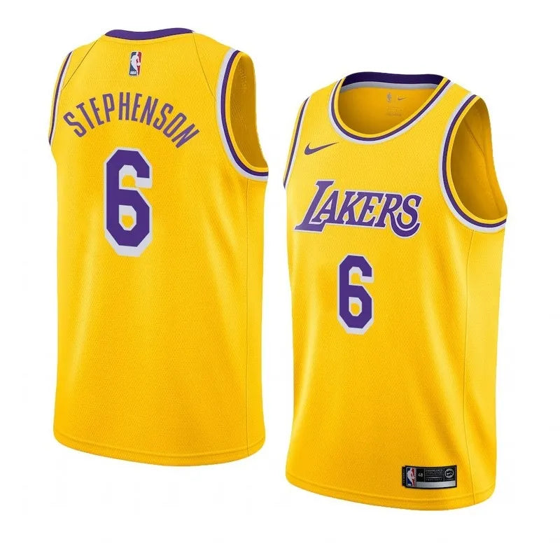 Lakers Yellow Retro Round Neck Hot Pressed Jersey