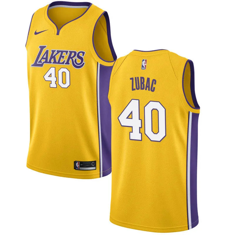 Lakers Yellow V-Neck Hot Pressed Jersey