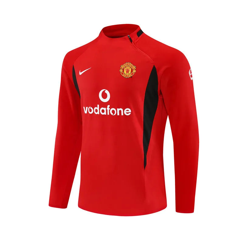 02-03 Manchester United Red Retro Training Suit - Top Only