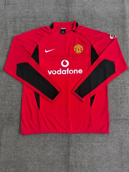 02-03 Manchester United Red Retro Training Suit - Top Only