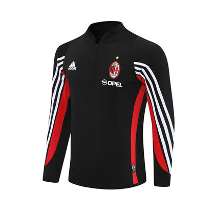 03-04 AC Milan Black Retro Training Suit - Top Only