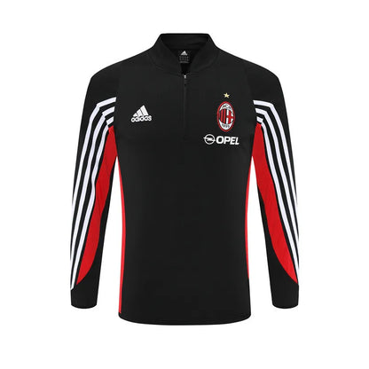 03-04 AC Milan Black Retro Training Suit - Top Only