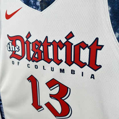 Poole#13 Washington Wizards 2025 NBA White Kit